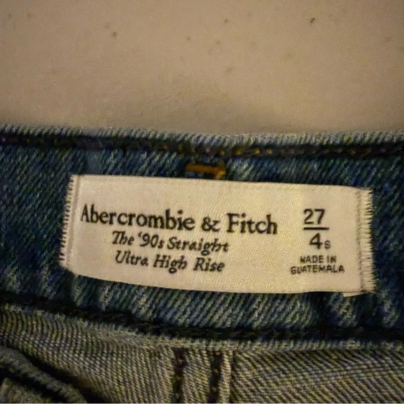 ABERCROMBIE The ‘90s Straight Ultra High Rise Crossover Stretch Jeans Womens 27 - Picture 4 of 8